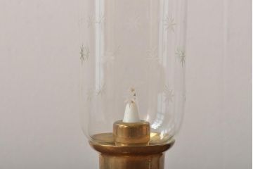 デンマーク製　Ronhoff　真鍮　気品のある切子の燭台(卓上ランプ、テーブルランプ、北欧)(R-044132)