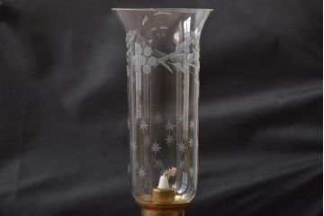 デンマーク製　Ronhoff　真鍮　気品のある切子の燭台(卓上ランプ、テーブルランプ、北欧)(R-044132)