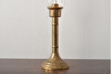 デンマーク製　Ronhoff　真鍮　気品のある切子の燭台(卓上ランプ、テーブルランプ、北欧)(R-044132)