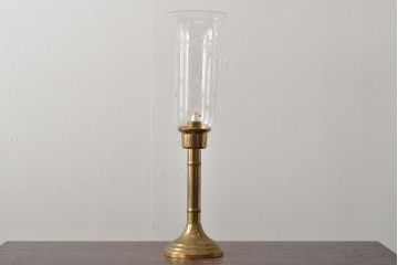 デンマーク製　Ronhoff　真鍮　気品のある切子の燭台(卓上ランプ、テーブルランプ、北欧)(R-044132)