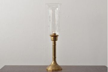 デンマーク製　Ronhoff　真鍮　気品のある切子の燭台(卓上ランプ、テーブルランプ、北欧)(R-044132)