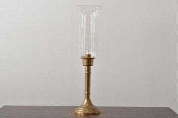デンマーク製　Ronhoff　真鍮　気品のある切子の燭台(卓上ランプ、テーブルランプ、北欧)(R-044132)
