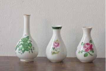 中古　ハンガリー　HEREND(ヘレンド)　ミニチュアベース3点セット(花瓶、花器、陶磁器)(R-044134)