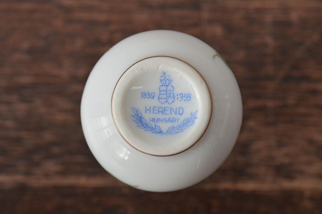 中古　ハンガリー　HEREND(ヘレンド)　ミニチュアベース3点セット(花瓶、花器、陶磁器)(R-044134)