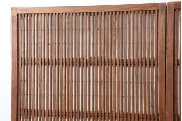 アンティーク建具　裏障子付き　すっきりとした佇まいの格子戸2枚セット(帯ガラス戸、引き戸)(R-044136)