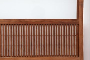 アンティーク建具　裏障子付き　すっきりとした佇まいの格子戸2枚セット(帯ガラス戸、引き戸)(R-044136)