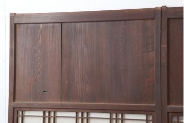 アンティーク建具　レトロモダンな障子帯戸2枚セット(板戸、引き戸)(R-044137)