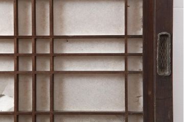 アンティーク建具　レトロモダンな障子帯戸2枚セット(板戸、引き戸)(R-044137)