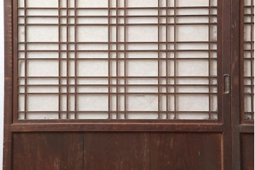 アンティーク建具　レトロモダンな障子帯戸2枚セット(板戸、引き戸)(R-044137)