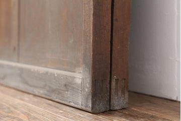 アンティーク建具　レトロモダンな障子帯戸2枚セット(板戸、引き戸)(R-044137)