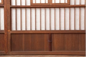 アンティーク建具　和製アンティーク　昭和中期　額入り障子　和の趣たっぷりの障子戸4枚セット(引き戸、障子戸)(R-044140)
