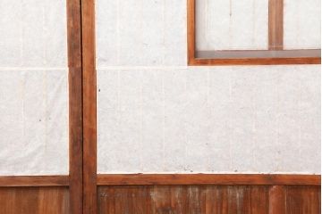 アンティーク建具　和製アンティーク　昭和中期　額入り障子　和の趣たっぷりの障子戸4枚セット(引き戸、障子戸)(R-044140)