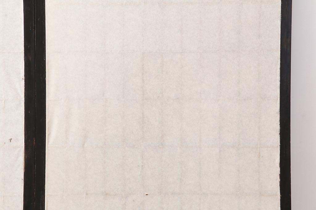 アンティーク建具　和製アンティーク　腰板ケヤキ　漆塗り　上手物　和の風情漂う格子入り障子戸4枚セット(建具、引き戸)(R-044142)