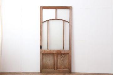 アンティーク建具　和製アンティーク　大正ロマン　桟のデザインがおしゃれなガラス戸1枚(引き戸、建具)(R-044144)