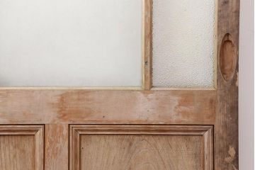 アンティーク建具　和製アンティーク　大正ロマン　桟のデザインがおしゃれなガラス戸1枚(引き戸、建具)(R-044144)