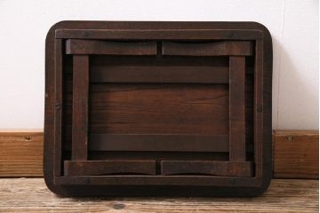 アンティーク家具　昭和レトロ　昭和初期　栓材　素朴さと味のある風合いが魅力の豆ちゃぶ台(ローテーブル、花台)(R-044147)