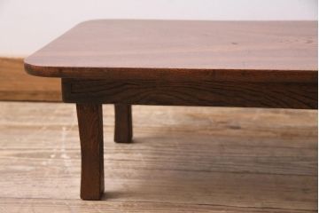 アンティーク家具　昭和レトロ　昭和初期　栓材　素朴さと味のある風合いが魅力の豆ちゃぶ台(ローテーブル、花台)(R-044148)