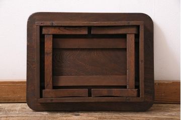 アンティーク家具　昭和レトロ　昭和初期　栓材　素朴さと味のある風合いが魅力の豆ちゃぶ台(ローテーブル、花台)(R-044148)