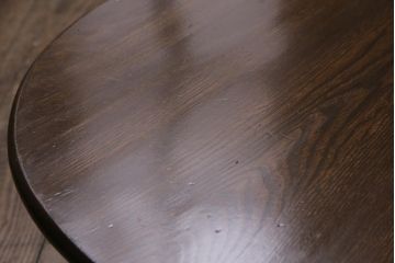 アンティーク家具　和製アンティーク　昭和初期　栓材　素朴なぬくもりが魅力のレトロな丸ちゃぶ台(座卓、ローテーブル、花台)(R-044149)