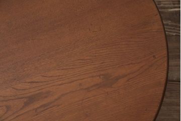 アンティーク家具　和製アンティーク　昭和初期　栓材　素朴なぬくもりが魅力のレトロな丸ちゃぶ台(座卓、ローテーブル、花台)(R-044150)