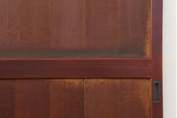 アンティーク建具　大正昭和初期　大正ロマン　柾目のまっすぐな木目が目を引く帯戸2枚セット(引き戸、板戸、建具)(R-044155)