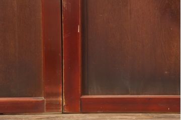 アンティーク建具　大正昭和初期　大正ロマン　柾目のまっすぐな木目が目を引く帯戸2枚セット(引き戸、板戸、建具)(R-044155)