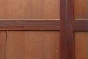 アンティーク建具　大正昭和初期　大正ロマン　柾目のまっすぐな木目が目を引く帯戸2枚セット(引き戸、板戸、建具)(R-044155)