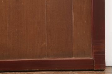 アンティーク建具　大正昭和初期　大正ロマン　柾目のまっすぐな木目が目を引く帯戸2枚セット(引き戸、板戸、建具)(R-044155)