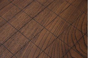 アンティーク雑貨　和製アンティーク　明治大正期　総ケヤキ材　くっきりとした杢目が目を引く将棋盤(花台、飾り台)(R-044159)