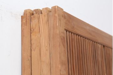 アンティーク建具　裏障子付き　ダイヤガラス入り　和風の空間づくりにおすすめな格子戸4枚セット(ガラス帯戸、引き戸、建具)(R-044160)