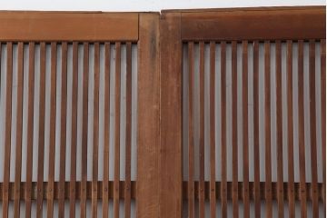 アンティーク建具　和製アンティーク　 昭和初期　和の風情漂う格子戸2枚セット(建具、引き戸)(R-044161)