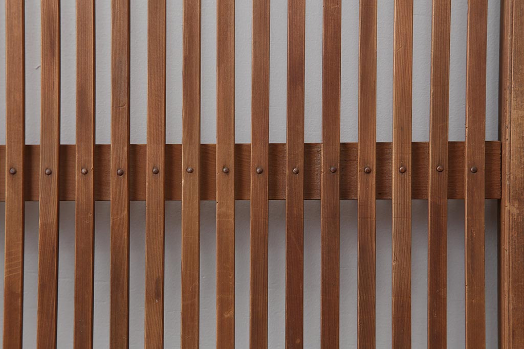 アンティーク建具　和製アンティーク　 昭和初期　和の風情漂う格子戸2枚セット(建具、引き戸)(R-044161)