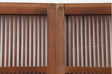 アンティーク建具　和製アンティーク　 昭和初期　和の風情漂う格子戸2枚セット(建具、引き戸)(R-044161)