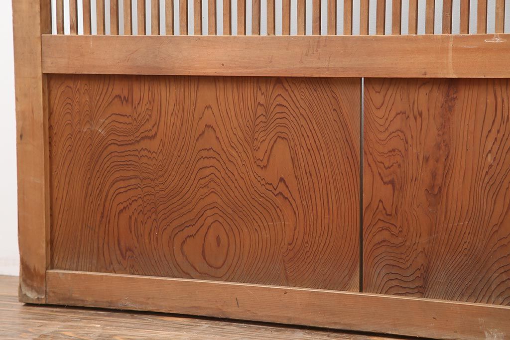 アンティーク建具　和製アンティーク　 昭和初期　和の風情漂う格子戸2枚セット(建具、引き戸)(R-044161)