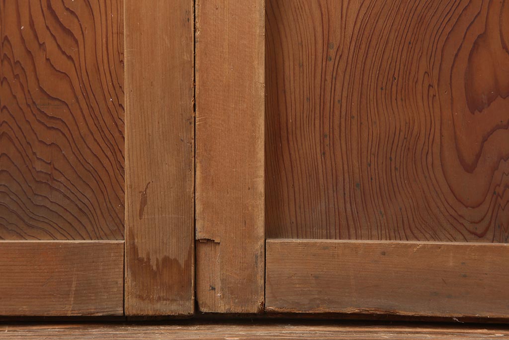 アンティーク建具　和製アンティーク　 昭和初期　和の風情漂う格子戸2枚セット(建具、引き戸)(R-044161)