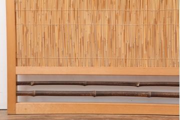 ビンテージ建具　和製ビンテージ　昭和後期　上品な和の雰囲気を高める御簾戸2枚セット(簾戸、簀戸、葭戸、夏障子、夏戸、葦戸)(R-044162)