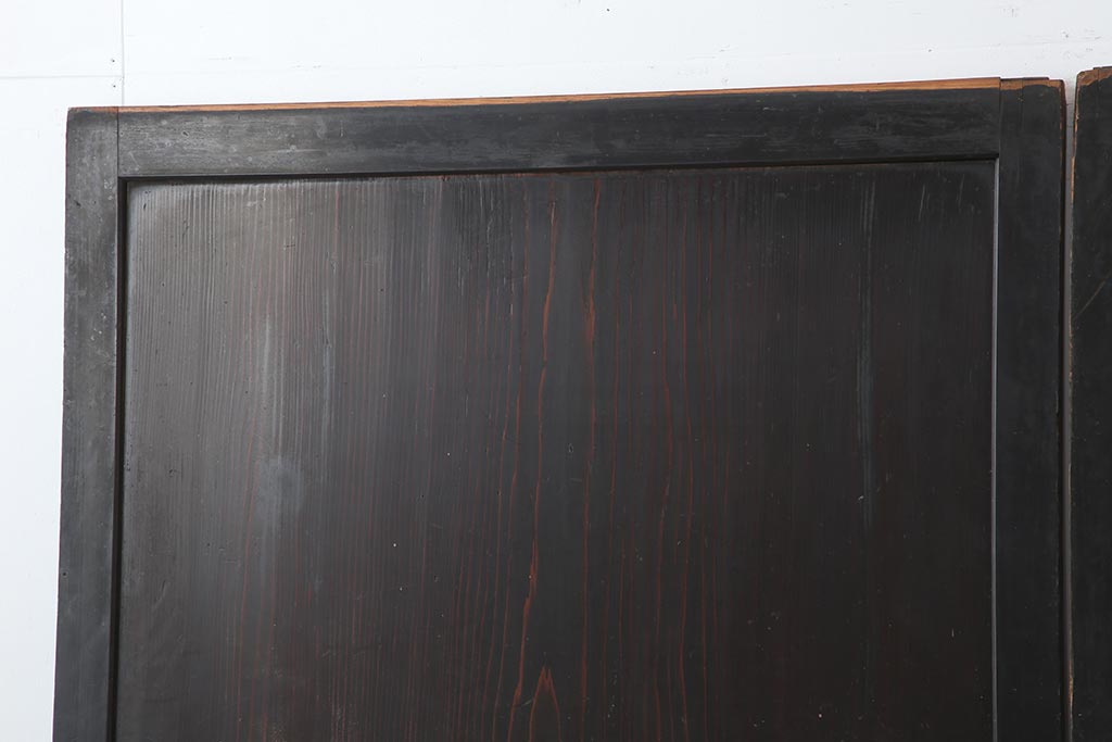 アンティーク建具　和製アンティーク　明治期　一枚板　格調高い和を演出する板戸2枚セット(建具、引き戸)(R-044163)