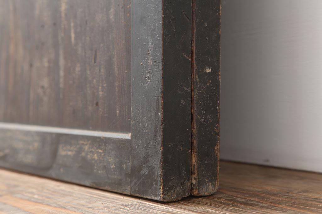 アンティーク建具　和製アンティーク　明治期　一枚板　格調高い和を演出する板戸2枚セット(建具、引き戸)(R-044163)