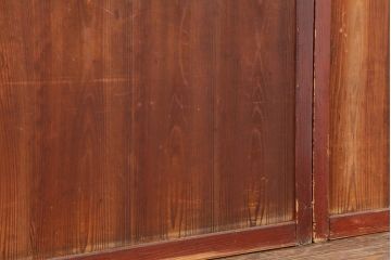 アンティーク建具 　和製アンティーク　明治大正期　趣あふれる障子帯戸4枚セット(障子戸、格子戸、板戸、建具、引き戸)(R-044164)