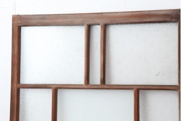 ビンテージ建具　和製ビンテージ　昭和初期　ダイヤガラス入り!　レトロなガラス戸2枚セット(引き戸)(R-044165)