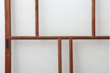 ビンテージ建具　和製ビンテージ　昭和初期　ダイヤガラス入り!　レトロなガラス戸2枚セット(引き戸)(R-044165)