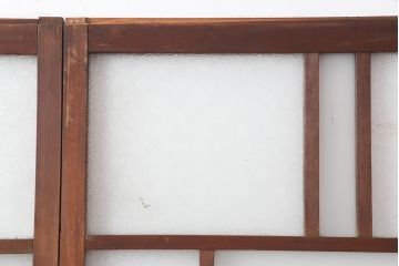 ビンテージ建具　和製ビンテージ　昭和初期　ダイヤガラス入り!　レトロなガラス戸2枚セット(引き戸)(R-044165)