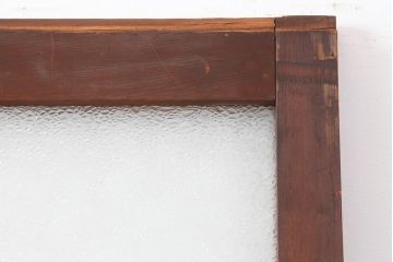ビンテージ建具　和製ビンテージ　昭和初期　ダイヤガラス入り!　レトロなガラス戸2枚セット(引き戸)(R-044165)