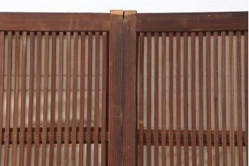 アンティーク建具　和製アンティーク　裏障子付き!和風の空間づくりにおすすめな格子戸4枚セット(ガラス帯戸、引き戸、建具)(R-044166)