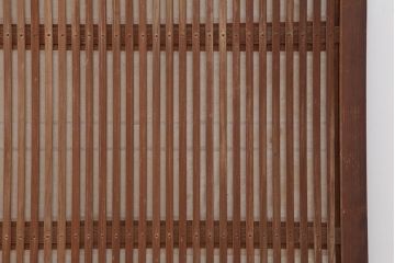 アンティーク建具　和製アンティーク　裏障子付き!和風の空間づくりにおすすめな格子戸4枚セット(ガラス帯戸、引き戸、建具)(R-044166)