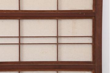 アンティーク建具　和製アンティーク　裏障子付き!和風の空間づくりにおすすめな格子戸4枚セット(ガラス帯戸、引き戸、建具)(R-044166)