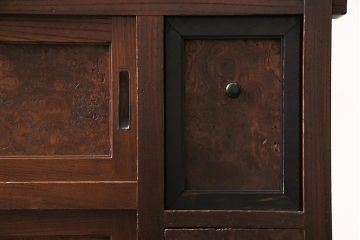 アンティーク家具　上手物　前面ケヤキ　玉杢や凝ったつくりが素晴らしい関東水屋箪笥・下段(茶箪笥)(R-044172)