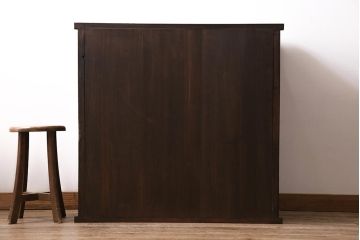 アンティーク家具　上手物　前面ケヤキ　玉杢や凝ったつくりが素晴らしい関東水屋箪笥・下段(茶箪笥)(R-044172)
