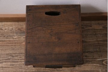 アンティーク家具　和製アンティーク　國松式安全錠　國松式出納器　栓材　からくり付き小引き出し(卓上収納、小物入れ)(R-044175)