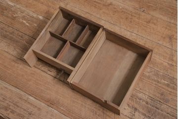 アンティーク家具　和製アンティーク　國松式安全錠　國松式出納器　栓材　からくり付き小引き出し(卓上収納、小物入れ)(R-044175)
